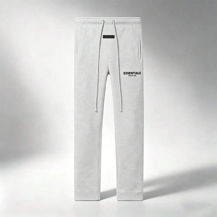 Fear Of God Essentials SS22 Menswear Men's Relaxed Fleece-Lined Sweatpants - Light Oatmeal (Beige) Plain Trouser - 淡燕麥片 - 查看 1