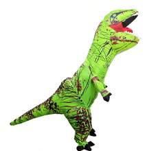 1pc T-Rex Inflatable Costume Suitable For 1.5-2m Height Dinosaur Inflatable Suit Adult Sports Meet Dinosaur Clothes Dinosaur Inflatable Costume Prop Ride-On Dragon - Green Tyrannosaurus - View 3