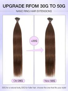 12-22 Inch Nano Ring Hair Extensions, 100% Human Hair, Natural Black, Silky Straight, Remy Human Hair, Micro Nano Ring Hair Weft, Women Nano Ring Hair Extensions - Multicolor - View 62