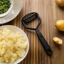 1Pc,Black Nylon Potato Masher Heavy Duty Non-Slip Grip Food Masher Manual Potato Press For Mashed Potatoes Fruits Veggies Baby Food Home Kitchen Accessory. - Multicolor - View 7