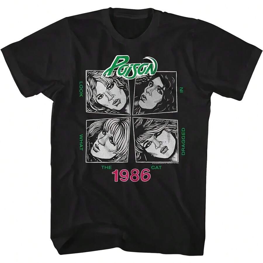 Look What The Cat Dragged In 1986 Men's T Shirt 80's Rock Band Merch - 款式 - 查看 1