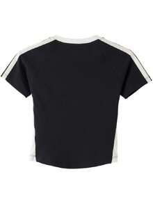 Adidas 女款運動T恤 & 背心 TIRO TEE3 夏季撞色V領短版舒適運動T恤 KZ2386 - 黑色 - 查看 2