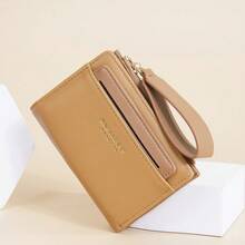 Baellerry Women's Short Wallet With Card Holder, High-End Ins Style, Colorblock Design, Fashionable Zipper Wallet For Students - Brown - View 9