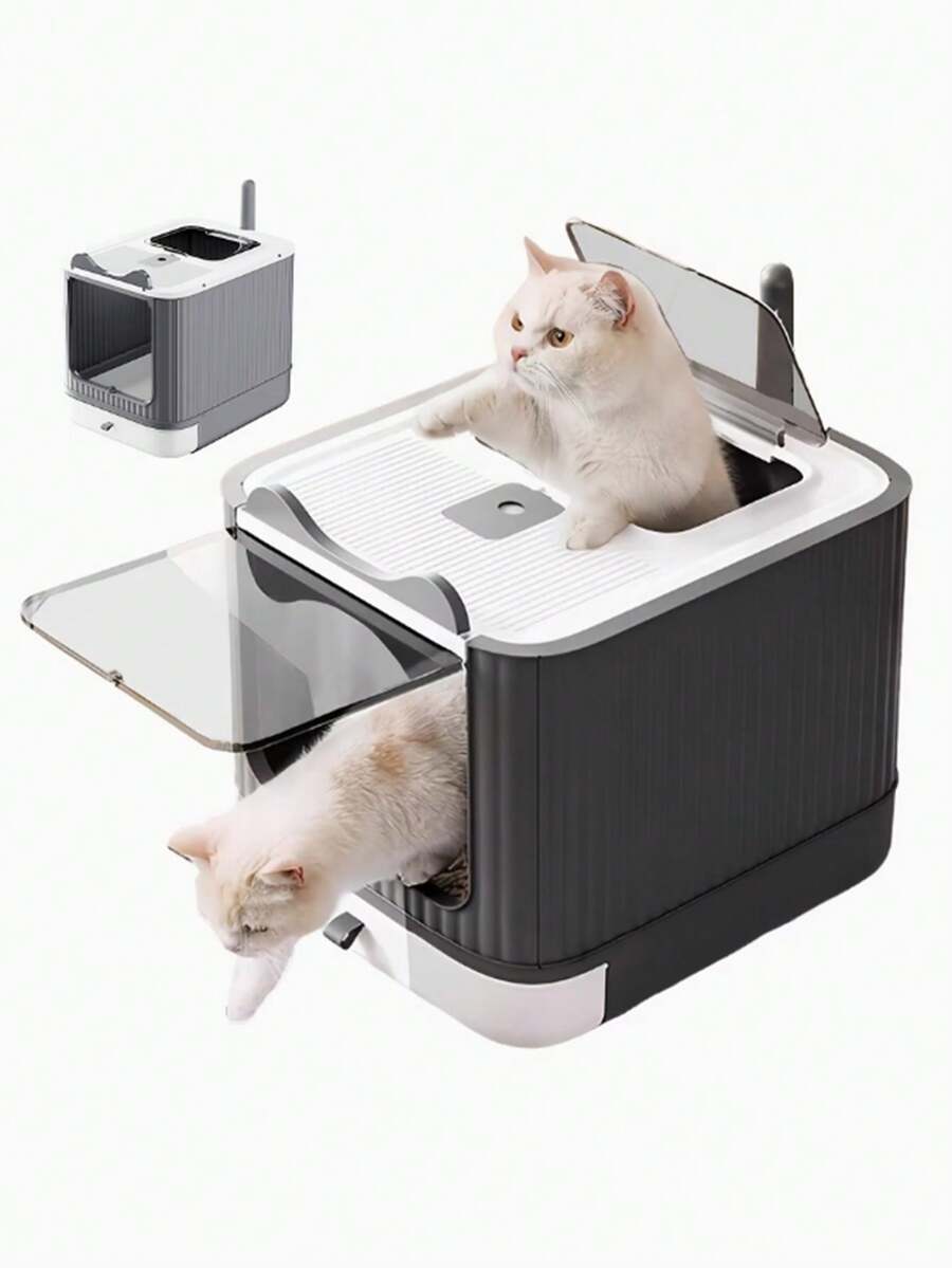 Large Capacity Cat Litter Box, Suitable For Comfortable Pet Toilet, Easy To Clean, Odor-Proof, Leak-Proof, Anti-Spill, Pull-Out Design Prevents Litter From Scattering On Home Floor, Suitable For 44lb Cats