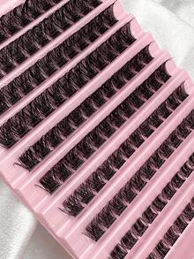 120 Clusters D Curl Thick Curly Individual Lash Extensions 8-16mm Single Cluster DIY Eyelash Extensions - D - 查看 3