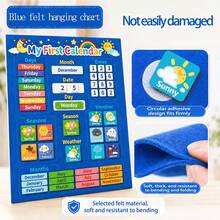 hoojojo 1 Set Blue Calendar Felt Wall Chart, Behavior Reward Wall Chart, Decorative Wall Chart, Interactive Classroom Teaching Prop, Back To School Essential, Suitable For Classroom And Office - Multicolor - View 7