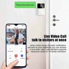 (Built-In Battery) Wireless Video Doorbell With Camera, Wide Angle Smart Visual WiFi Rechargeable Security Doorbell, Two-Way Audio, Night Vision, Does Not Support 4G WiFi, Only Supports 2.4G WiFi, Built-In 400mAh Battery - View 7