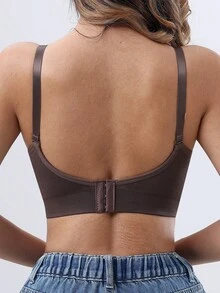 Nursing Bra Hands-Free Maternity Bra (Bottle Is A Prop, Not For ) - Coffee Brown - View 2