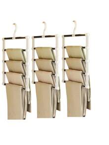1pc/2pcs Foldable Magic Pants Hanger - Multi-Functional Storage Rack, Suitable For Jeans, Scarves, Closet Organization - View 2