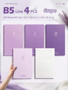 Gradient Notebook Lined Softcover B5 Thickened Stitched Notebook, 4/8/16PCS, Suitable For Office, Study, Journaling - B5 - View 10