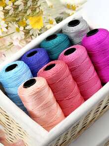 1PC Polyester Yarn 220Metre Knitted Crochet Cords For DIY Handbag Basket Purse Hat Trapillo Nylon Thread Round Rope - A - View 8