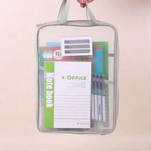 L-Shaped 3-Layer Hand-Carried Sorting Bag, Transparent Mesh Large Opening Student Exam Paper & Homework Storage Zippered Document Bag, Book Sorting Storage Bag. Suitable For Back To School Season, Office Storage, Gift Giving, Etc. - Handbag - View 8