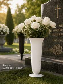 Gedenk-Friedhofsvase mit Bodenstab, Outdoor-Grabblumenständer für Beerdigungen, Friedhofsdekoration, Blumenarrangement für Gedenkgarten - A - Übersicht 6