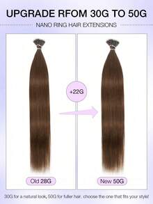 12-22 Inch Nano Ring Hair Extensions, 100% Human Hair, Natural Black, Silky Straight, Remy Human Hair, Micro Nano Ring Hair Weft, Women Nano Ring Hair Extensions - Multicolor - View 70