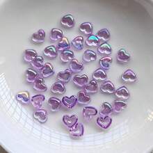 300pcs Acrylic 8mm Transparent AB Cute Mini Heart Flat Back Nail Art DIY Scrapbook Accessories Crafts - Color - View 13