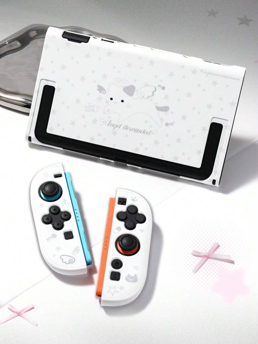 Funda protectora de silicona GeekShare Star Cat para Switch 2, funda protectora anti-arañazos y anti-golpes con diseño de dibujos animados lindo - Ver 1