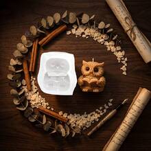 1pc 3D Reading Owl Silicone Mold For DIY Crafts - Detailed Wise Owl Holding Book And Candle Holder Mold, Resin/Soap/Plaster Mold, Teacher Gift, Back To School Decor, Asymmetrical Shape Suitable For Book-Shaped Candle Making And Soap Molding - Owl Reading Mold - View 8
