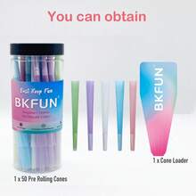 BKFUN 50/100/200pcs King Size Pre-Rolled Papers With Filter Tips, 109mm Pre Rolling Cones With Filling Device, Cone Loader, Slow Burning, Tobacco Accessories, Holiday Gift For Friends And Family - View 10