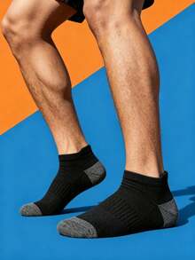 1/6/12/18 Pairs Men's Color Block Black & White Mid-Calf Socks, Sports Running Socks, Suitable For All Seasons - Multicolor - View 8