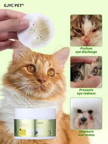 GJYC PET 120pcs Pet Dog & Cat Eye Wipes - Unscented Gentle Tear Stain, Secretion, Crust And Dirt Removal Plant-Based Formula Wipes, Containing Aloe Vera, Non-Irritating, 120pcs - Silver - View 1