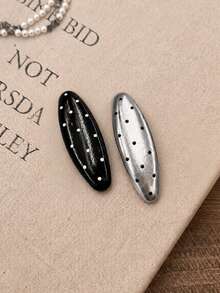 4 Piezas/2 Piezas/1 Pieza Pinzas para el Cabello BB Ovaladas de 6.8 Cm/2.68 Pulgadas con Textura 3D de Lunares Minimalistas para Mujer, Versátiles Dulces & Frescas Pinzas de Moda para Flequillo/Cabello Suelto, Adecuadas para Uso Diario, Casual, Fiesta, Trabajo, Vacaciones, Maquillaje, Combinación de Atuendos, Primavera, Verano, Otoño, Invierno, Pinzas de Garra - Multicolor - Ver 7
