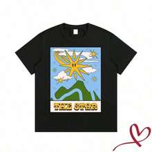 100% Cotton, Short Sleeve, Summer Clothing, Lemonade Jesus T-Shirt, Christian Clothing, Fan, Life Gave Me Lemons, Religiously Inspired T-Shirt, Spring Y2Y Sets For - 黑色 33 - 查看 1