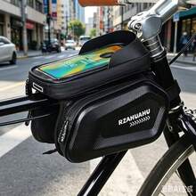 Bicycle Front Frame Bag, Mountain Bike Top Tube Bag, Phone Bag With Touch Screen, Waterproof Hard Shell Saddle Bag, Cycling Gear - Multicolor - View 1
