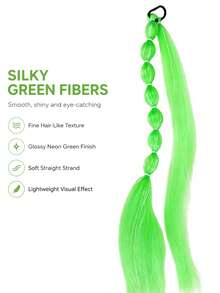Extensiones de Cabello Cola de Caballo Recta con Burbujas-Extensiones Ligeras de 24 Pulgadas (Con Reflejos Plateados), Cola de Caballo Sintética Ombré, Adecuada para Todas las Edades, Y - Multicolor - Ver 5
