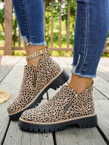 Women's Ankle Boots And Ankle Boots, Winter Boots, Flat Shoes, New Footwear, Ankle Boots With Heel And Zipper - Multicolor - View 5