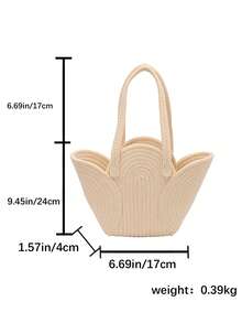 Bolso Tote de Gran Capacidad para Mujer, Bolso de Mano, Bolso de Hombro, Bolso de Axila, Moda de Viaje, Estilo de Vacaciones, Bolso de Playa, Bolso Tejido de Paja, Bolso Tejido de la - Multicolor - Ver 13