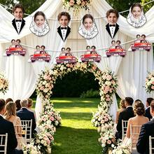 Customizable Wedding Banners, Fun Anniversary Photo Banners, Customizable Facial Portraits And Wedding Decorations, Suitable For Holiday Celebrations, Anniversaries, Weddings, Men, Women, Friends And Family - Style a - View 5