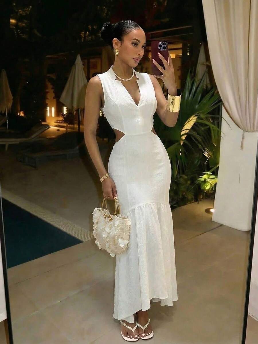 Nuevo vestido primaveral, para festivales de música de primavera y verano, San Valentín, Pascua, estilo bohemio, estilo nómada, estilo básico casual y sencillo, fiesta de crucero, f - Blanco - Ver 1