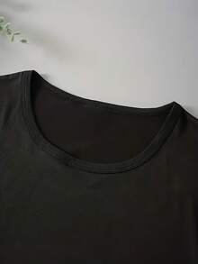 T-shirt d'été pour femme, 1 pièce, T-shirt élégant pour femme avec un motif de scooter électrique de dessin animé et des inscriptions, col rond décontracté et manches courtes. - Noir - View 3