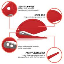 Multifunctional Envelope Cutter, Portable Cutting Tool. Cute Shaped Scissors And Portable Package Opener - Perfect For Students And Office Use, Fun Design, Durable - Multicolor - View 2
