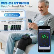 Hailicare Bătură de genunchi inteligentă 3-în-1 cu încălzire rapidă și vibrații, masaj pentru genunchi/umeri/cot, control dual prin aplicație și atingere, 3 moduri de masaj cu vibrații, 7 niveluri de încălzire și 3 setări de temporizare, baterie mare 5000mAh, suport de masaj multifuncțional wireless pentru relaxare - Vizualizare 3