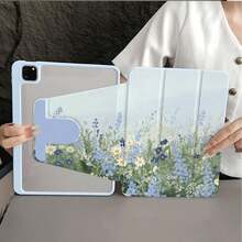 清新藍色雛菊印花平板保護殼，附筆槽，適用於 iPad 11 (A16 2025)，自動睡眠/喚醒功能，兼容小米 5/5PRO/6/6PRO/7/7PRO、華為 MatePad、榮耀 Pad - 彩色 - 查看 7