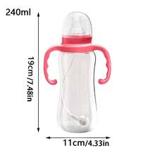 1pc 120ml/240ml 0-3 Years Straw Feeding Bottle, Standard Neck With Handle, Gravity Ball, Drink In Any Position - Multicolor - View 8