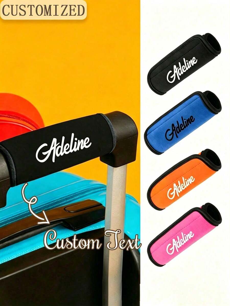 Pelindung Gagang Koper dengan Nama Kustom, Pelindung Gagang Koper Perjalanan, Penutup Tas Perjalanan, Penutup Identifikasi Gagang Koper, Hadiah untuk Pelancong