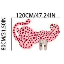 1 pieza Felpudo con forma de leopardo rosa y blanco, alfombra pequeña, felpudo de bienvenida, alfombra, felpudo de piso, felpudo de entrada, alfombra de cocina, decoración del hogar, felpudo de entrada, alfombra pequeña de área, felpudo de exterior, decoración del hogar, alfombra de área, alfombra de jardín, alfombra lavable - Multicolor 2 - Ver 15
