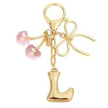 1Pc Initial Keychain, Coquette Cherry Bow Charm Pendant, Y2K Aesthetic Resin Keyring For Backpack Car, Cute Gift For Her Women Girls - Multicolor - View 33