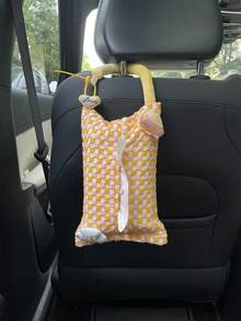 1 Stück Stoff gepolsterte kleine Auto bunte Schachbrettmuster Auto Taschentuch Tasche, Cartoon bunte Raumschiff Auto Zubehör, süße Auto multifunktionale hängende Taschentuch Tasche, kreative Creme Stil Zuhause und Auto Doppelnutzung Taschentuch Tasche, Cartoon Auto Taschentuchbox, Auto multifunktionale Taschentuch Tasche Taschentuch Aufbewahrungstasche - A - Übersicht 8