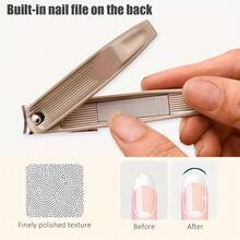 360 Degree Rotating Fingernail And Toenail Clipper With Long Handle, Ultra Sharp Durable Stainless Steel Heavy Duty Big Toe Nail Clipper, Suitable For Thick Nails, Built-In Nail File - Multicolor - View 3