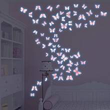 3pcs High Quality Glow-In-The-Dark Pink Butterfly Wall Stickers, Blue Light Fluorescent Wall Decals, Removable Wall Art, Suitable For Home Decor, Bedroom Decor, Room Decor - Multiple Styles - View 4