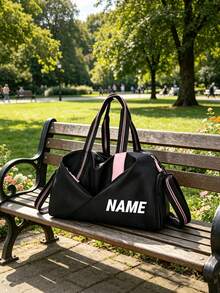 1pc Personalized Back To School Large Capacity Minimalist Casual Travel Bag Luggage Bag, With Shoe Compartment, Multi-Functional Storage, Zipper Closure Nylon Material, Adjustable Shoulder Strap, Hand-Carry, Suitable For Outdoor Sports, Fitness, Swimming. Birthday Gift. - Multicolor - View 7