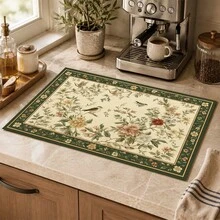 1pc Absorbent Drying Mat, Kitchen Decor Coffee Machine Mat, Handmade Coffee Pot Drip Tray, Kitchen Floor Mat, Dining Table Mat, Kitchen Countertop Dish Drying Mat, Breakfast Mat, Heat-Resistant Drip Tray With Non-Slip Backing, Diatomaceous Earth Drip Tray, Stain-Hiding, Super Absorbent Kitchen Drip Tray, Easy-To-Clean Dish Rack Mat, Perfect For Kitchen, Dining Table, Coffee Shop, Bar, Holiday, Party, Home Decor, Holiday Gift - Multicolor - View 4