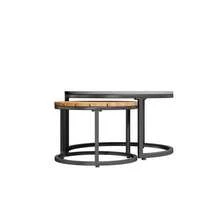 Garden Furniture Set (4-5 Seats), 2 Stackable Coffee Tables, Galvanized Iron Frame, Comfortable Garden Furniture, Grey Seat Cushions And Pillows Included, Adjustable Feet - Grey - View 9