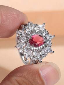 1 Elegant And Delicate Women's Ring Featuring A Double-Row Sunflower Design-Perfect As A Unique Piece Of Jewelry For Her Or As A Gift For A Woman - Silver - View 6
