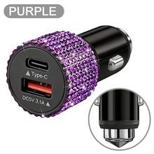 1pc Sparkling Rhinestone Car Charger, Fast Charging USB A/C Type Car Phone Charger, Diamond Adapter, Compatible With 3-In-1 Fast Charging For Car, Retractable Data Cable, Supports Phones, Dashcams, GPS And More, Handmade, Ideal Gift For Men And Women On Holidays/Birthdays - Multicolor - View 64