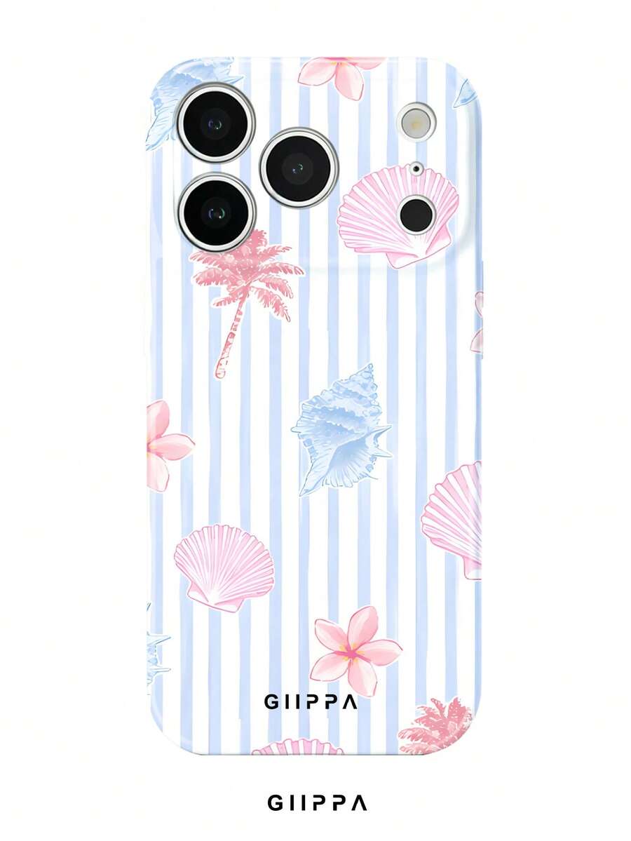 GIIPPA 1個淺藍色條紋背景海洋圖案設計手機殼,適用於Phone 17 Pro Max,相容於Phone 16 Pro Max、15 Pro Max、14 Pro Max,韓系高端時尚趣味手機殼,相容於11/12/13/14/15/16 Pro Max Plus,優雅設計男女皆宜,送女友的完美禮物,適合聖誕節、情人節、復活節、婚禮季和生日! - 彩色 - 查看 1