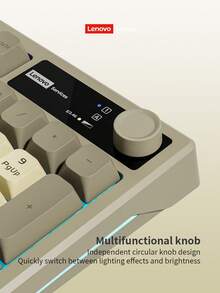 Teclado inalámbrico Lenovo K280 Tri-Mode con retroiluminación RGB 97 teclas Bluetooth 2.4G recargable Type-C compatible con PC portátil y tableta - Ver 5